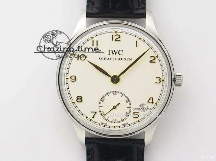 MIROTIME 0510 Efficient Portuguese Tourbillon IW5463 SS ZF Best Edition White Dial on Black Leather Strap 7170